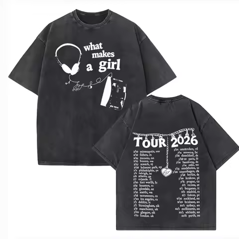 Conan Gray Wishbone World Tour Merch 2026 What Makes A Girl Cotton T-shirt Vintage Summer O-Neck Sho