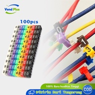 100pcs Cable Labels Colorful 2.5mm Cable Markers Cable Number Markers