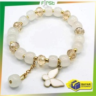 FH-K201 Gelang Kristal Kupu Hiasan Gelang Tangan Manik Gaya Korean / Gelang Manik Wanita Kreatif