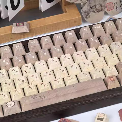 Keycaps Korean Hanji Theme Korean Ancient Culture Style Aulaf75/F87/F75Pro Keyboard Customized Keyca
