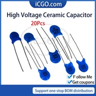 20Pcs High Voltage Ceramic Capacitor 102K 152K 222K 332K 1KV 2KV 3KV 4KV 6KV 10KV