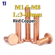 Copper Rivets Solid Red Copper M1.5 to M8 3mm to 50mm Length Metric Rivets for DIY Hardware Tools Fa