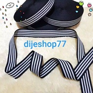 Hampers Ribbon (Meter) Black and White Striped Ribbon/ 2.5cm Fabric Ribbon/ 2.5 cm Wide