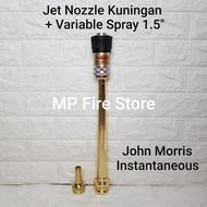 John Morris Instantaneous 1.5 In Brass Jet Nozzle + Variable Spray
