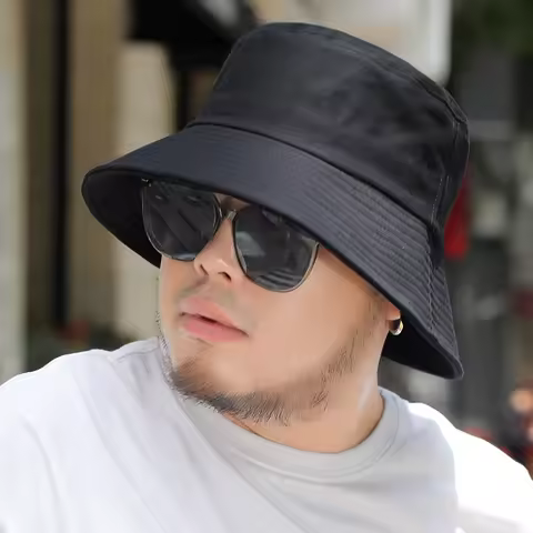 Big Head Man Large Size Sun Hat Women Summer Fisherman Hat Adult Cotton Panama Cap Plus Size Bucket 