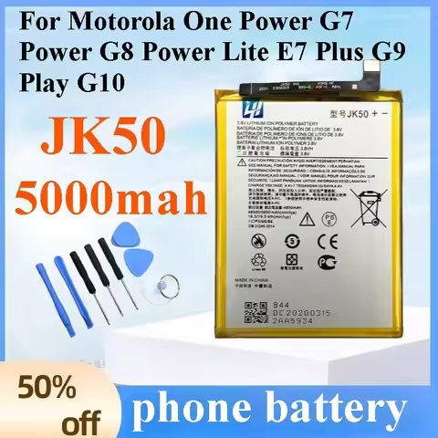 New JK50 5000mah Battery for Motorola One Power G7 Power G8 Power Lite E7 Plus G9 Play G10 Mobile Ph