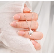 Women's Silver Necklace Maple Leaf Design Pendant Silver Necklace 6360 - High quality Necklace