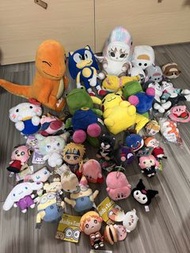 多款卡通人物毛公仔，Sanrio, Pokemon, Sonic