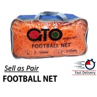 📢 [ Ready Stock ] 📢 GTO Soccer Net Football Net ( 2.0mm , 2.5mm , 3.0mm , XtraJunior ) 1 Pair Jaring