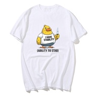 I Have Stability Ability To Stab T Shirt Funny Duck Tee Unique Trending Unisex T-Shirt Humor Loose S
