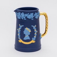 Wedgwood 皇室藍 伊麗莎白二世紀念壺 鑲金浮雕手工 奶壺咖啡壺