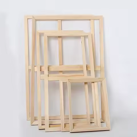 60x90 60x120 Large Size Natural Wooden Pictures Frame For Wall Canvas Frame Diamond Painting Frame P