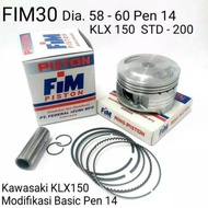 Piston kit fim kawasaki klx 150 dtracker Standard fim30 Dia. 58-60mm pen 14