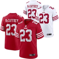 American Football NFL San Francisco 49ers 23 Christian McCaffrey Scarlet Men's T-Shirt