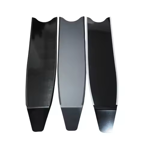 Freediving Long Fins Fiberglass Blade ICE Translucent With Water Strip Diving Flippers Swimming Fins