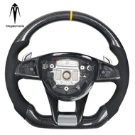Custom carbon fiber steering wheel for Benz w205 C260 C300 c200 C200 C180 C260 W204 led steering wheel