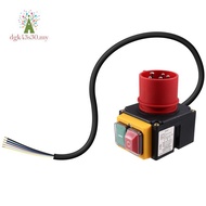 3-Phase 400 V Emergency Stop Switch 3 Phase with Cable and Phase Inverter Industrial Plug Protection
