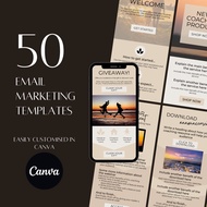 50 Email Marketing Canva LIFE COACH Templates | Email Newsletter Templates for Mailchimp