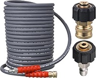 RIDGE WASHER Pressure Washer Hose 50 Feet X 3/8 Inch for Hot and Cold Water, with M22 14mm to 3/8 In