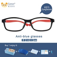 Cyxus Anti-Blue Light Children Square Frame Computer Glasses UV400 Blue Light