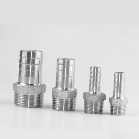 304 Stainless Steel Pagoda Connector 8-77mm Hose Barb Connector Hose Tail Thread G1 G1.2 G1.5 G2 BSP
