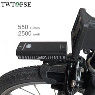 TWTOPSE 850 550 Lumen Cycling Bike Bicycle Light With Holder For Brompton Folding Bike Bicycle Head Front Light Lamp 2500MAH LED USB Light For 3SIXTY PIKES Dahon