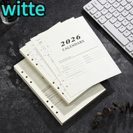 WITTE A5 Notebook, Refill Page Perforated Sheets Binder Inner Page, Loose Leaf Daily Planner Agenda 