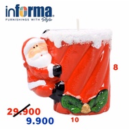 Informa Christmas Candles Decorations LED Santa Display Ornament