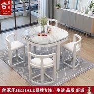 HY/🏮Nordic Internet Celebrity Marble Dining Table and Chair Combination Small Apartment Home Dining Table Simple Modern