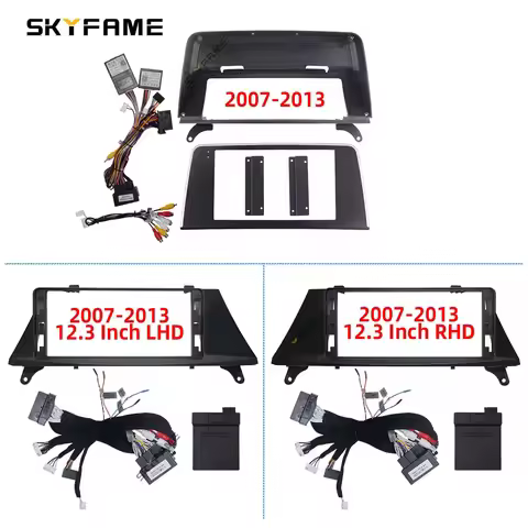 SKYFAME 9/12.3 Inch Car Frame Fascia Adapter Android Radio Dash Fitting Panel Kit For BMW X5 X6 E70 