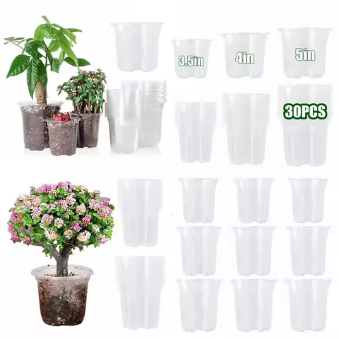 Plastic Plant Nursery Pot 3.5/4/5inch Seedling Cup Plant Rooting Flowerpot Garden Transplanting Grow