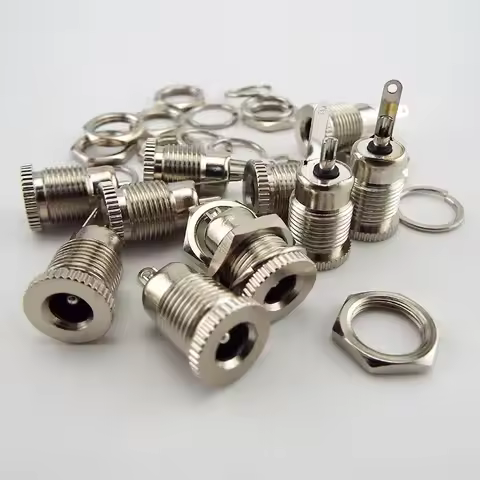 DC099 DC Power Supply Jack Socket plug Connector 5.5 * 2.1 mm Female Panel Mount DC-099 Threaded Met