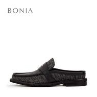 Bonia Navy Blue Argilosi Monogram Driving Shoes | Kasut Memandu