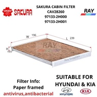 SAKURA CABIN FILTER CAV28260 97133-2H001 HYUNDAI AVANTE , ACCENT ,ELANTRA 1.6 2011, KIA CERATO III F