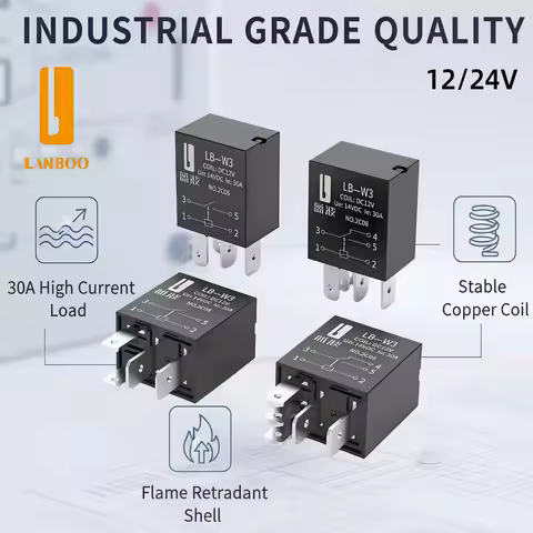 LANBOO 12V/24V 30A Violet relay for Car 4PIN/5PIN 1NO/1NO1NC Car modification parts