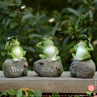 PEONY Frog Figurine Flowerpot Fish Tank Accessories Garden Ornament Simulation Model Frog Sculpture