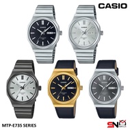Casio Men Watch MTP-E735B MTP-E735D MTP-E735GL MTP-E735L Octagonal Case Day Date Display Men Watch