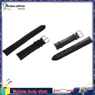 18mm Watch Bracelet Black PU Leather Alloy Buckle Strap Watch & 20mm Black Veritable Leather Bracele