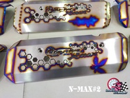 ข้างท่อ บังท่อ กันร้อนท่อ X-MAX งานแสตนเลสเป่าไทเทเนียม มีหลายลายให้เลือก สินค้าคุณภาพ By MU-FAC