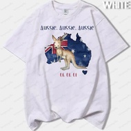 Aussie Aussie Aussie Oi Oi Oi Baju T-Shirt Kanggaru dan Bendera yang Comel untuk Lelaki dan Wanita F