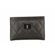 Authentic Chanel Black Calfskin Quilted Reissue Card Holder