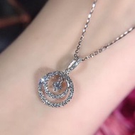 750 18K 白金天然圓鑽石吊墜   💎