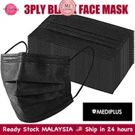 50pcs Black Face Mask Disposable Earloop 3ply Black Face Masks Civilian face mask Great for Virus Pr