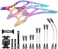 GLOBACT Titanium Alloy SCX24 LCG Chassis Frame with Chassis Links Driveshaft and Hanger Beam and Ski
