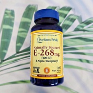 วิตามินอี Naturally Sourced E-268 mg (400IU) 100 Softgels (Puritans Pride®)