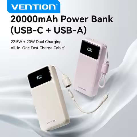 Vention CCC 20000mAh 22.5W Power Bank Portable Fast Charger for Xiaomi iPhone Samsung Spare Battery 
