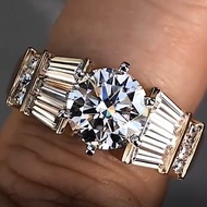 Hot Sale wish New Style 3.5ct Trapezoidal Rectangular Simulation Diamond Princess Engagement Fashion