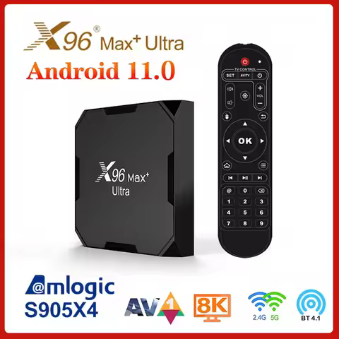X96 Max Plus Ultra Smart TV Box Android 11 Amlogic S905X4 TV Box 4G 32G 64G 5G Dual Wifi AV1 8K BT S