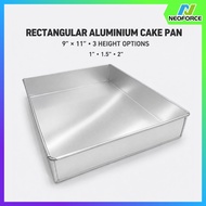 Rectangular Aluminium Cake Pan 9x11 Inch Baking Tray Loyang Kek Aluminium 3 Pilihan Tinggi