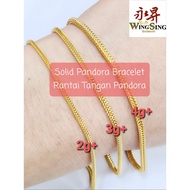 ✠Wing Sing 916 Gold Solid PDR Bracelet / Gelang Emas Pandora Padu Bajet Rantai Emas 916